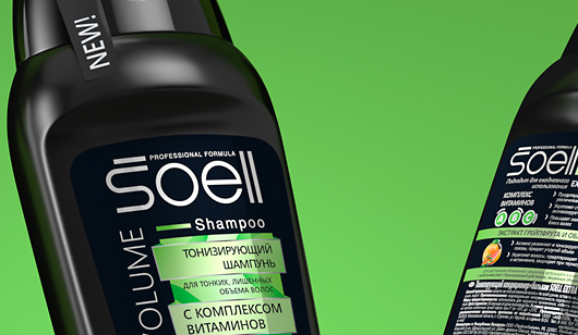 Редизайн этикеток для шампуней и кондиционеров Soell